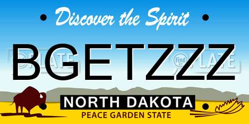 BGETZZZ North Dakota License Plate