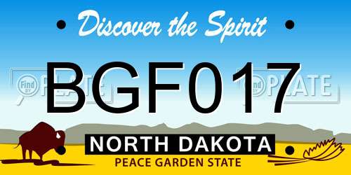 BGF017 North Dakota License Plate