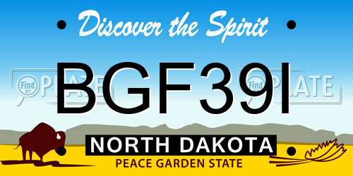 BGF39I North Dakota License Plate