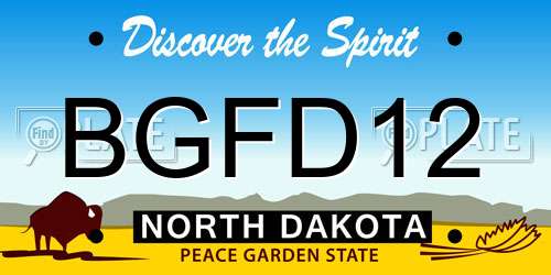 BGFD12 North Dakota License Plate