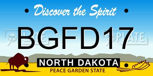 BGFD17 North Dakota License Plate