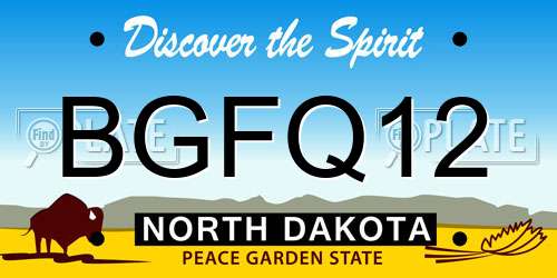 BGFQ12 North Dakota License Plate