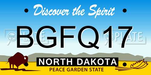 BGFQ17 North Dakota License Plate