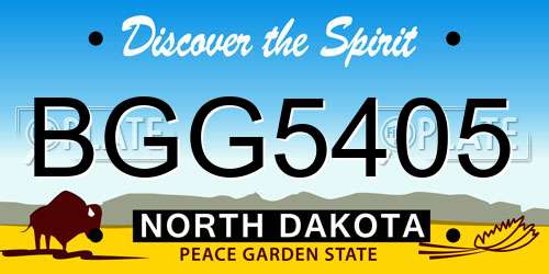 BGG5405 North Dakota License Plate