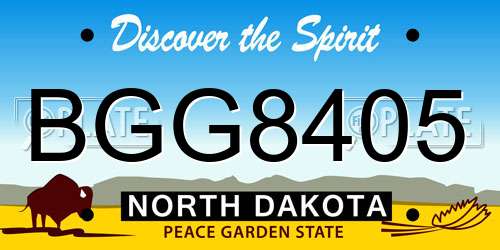 BGG8405 North Dakota License Plate