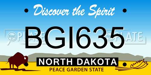 BGI635 North Dakota License Plate