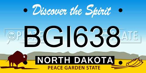 BGI638 North Dakota License Plate