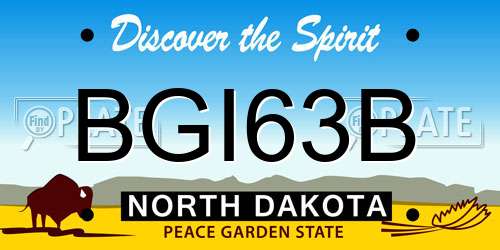BGI63B North Dakota License Plate