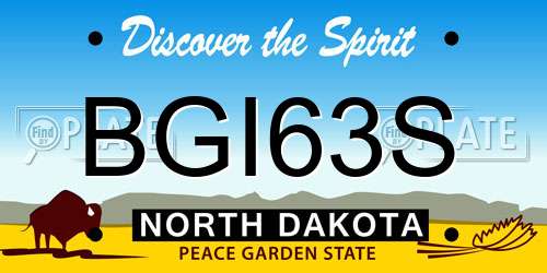 BGI63S North Dakota License Plate