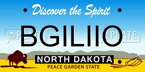 BGILIIO North Dakota License Plate