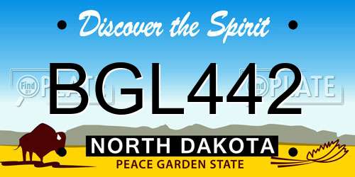 BGL442 North Dakota License Plate