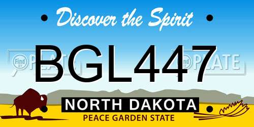BGL447 North Dakota License Plate