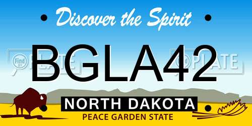 BGLA42 North Dakota License Plate