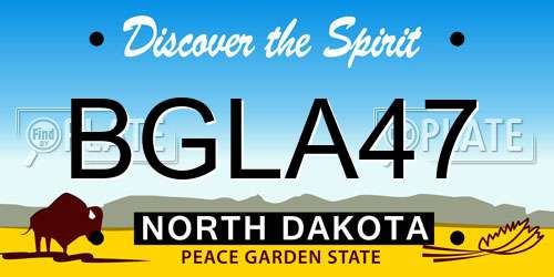 BGLA47 North Dakota License Plate