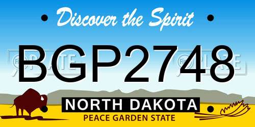 BGP2748 North Dakota License Plate