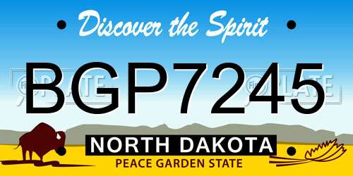BGP7245 North Dakota License Plate