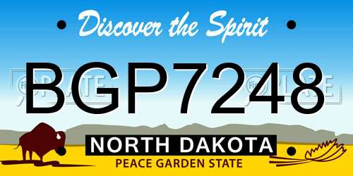 BGP7248 North Dakota License Plate