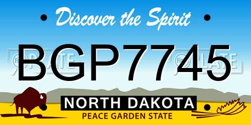 BGP7745 North Dakota License Plate