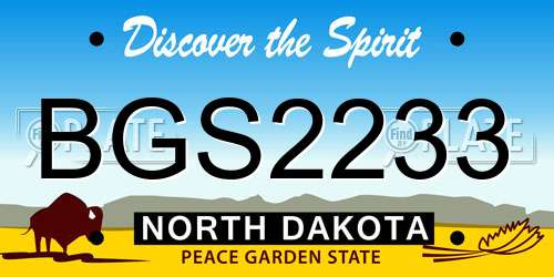 BGS2233 North Dakota License Plate