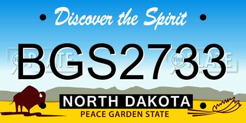 BGS2733 North Dakota License Plate