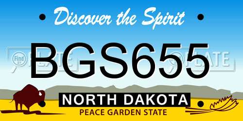 BGS655 North Dakota License Plate