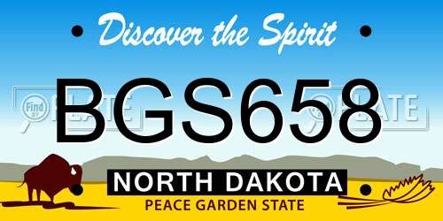 BGS658 North Dakota License Plate