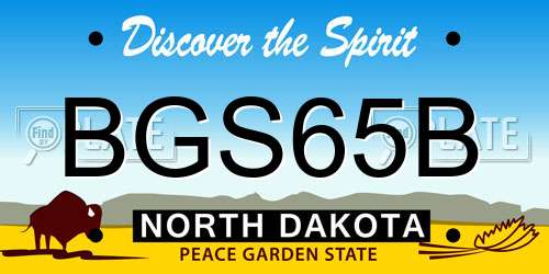 BGS65B North Dakota License Plate