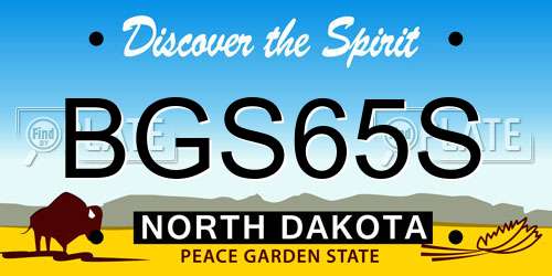 BGS65S North Dakota License Plate