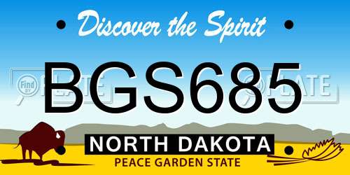 BGS685 North Dakota License Plate