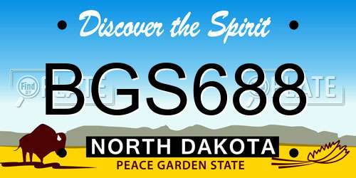 BGS688 North Dakota License Plate