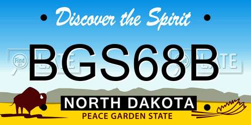 BGS68B North Dakota License Plate