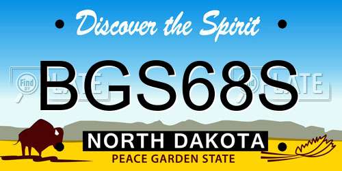 BGS68S North Dakota License Plate
