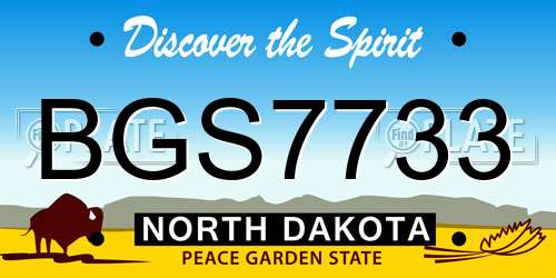 BGS7733 North Dakota License Plate