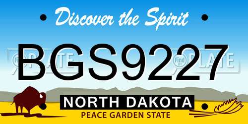 BGS9227 North Dakota License Plate