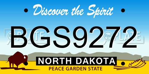 BGS9272 North Dakota License Plate
