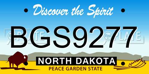 BGS9277 North Dakota License Plate