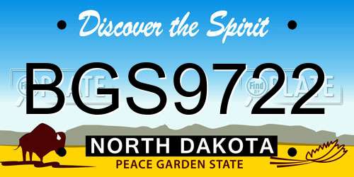 BGS9722 North Dakota License Plate
