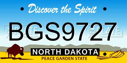BGS9727 North Dakota License Plate