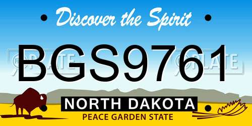 BGS9761 North Dakota License Plate