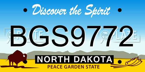 BGS9772 North Dakota License Plate
