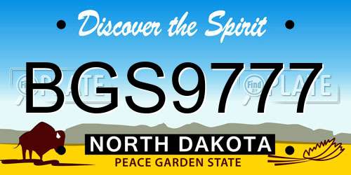BGS9777 North Dakota License Plate