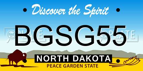 BGSG55 North Dakota License Plate