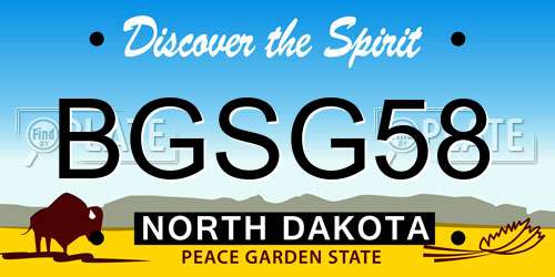 BGSG58 North Dakota License Plate