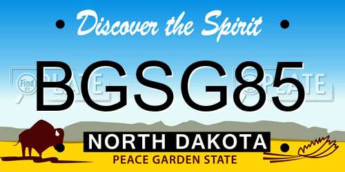 BGSG85 North Dakota License Plate