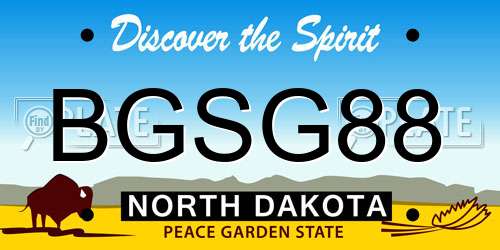 BGSG88 North Dakota License Plate