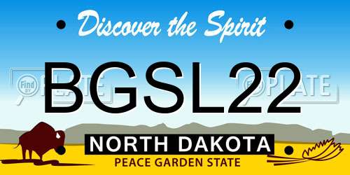 BGSL22 North Dakota License Plate