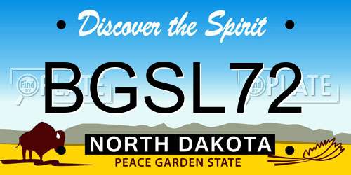 BGSL72 North Dakota License Plate