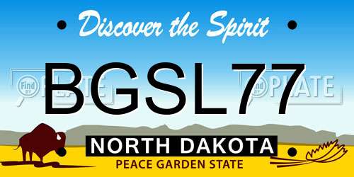 BGSL77 North Dakota License Plate