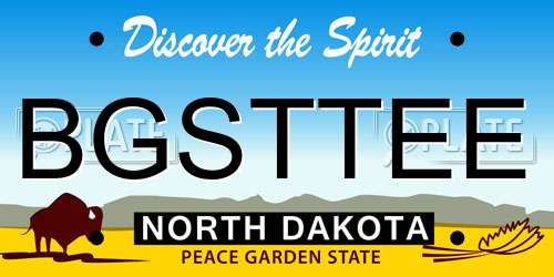 BGSTTEE North Dakota License Plate