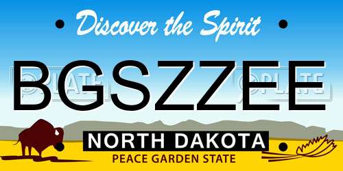 BGSZZEE North Dakota License Plate